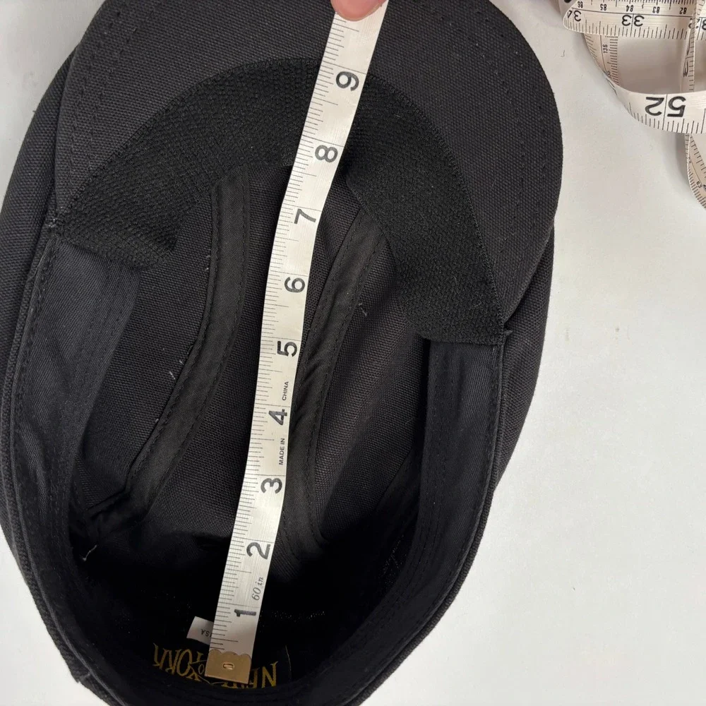 VTG New York Hat‎ Co Black Canvas Newsboy Cap Mens S/M Union Label USA Made